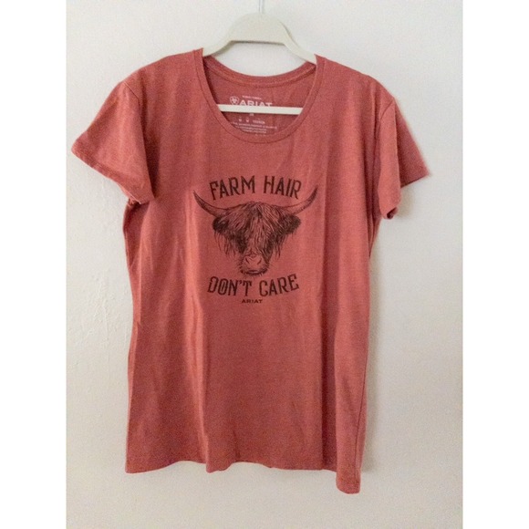 Ariat Farm Hair Graphic Tee Western Country Casual Top Women's M - Picture 2 of 5